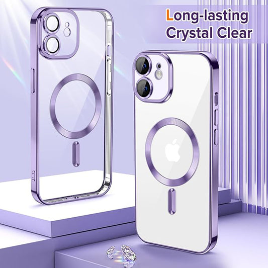 MagSafe-hoes voor Apple iPhone 12, Techsuit, Luxury Crystal, Lichtpaars
