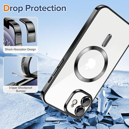 MagSafe-hoes voor Apple iPhone 12, Techsuit, Luxury Crystal, Zwart