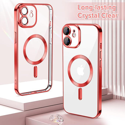MagSafe-hoes voor Apple iPhone 12, Techsuit, Luxury Crystal, Rood