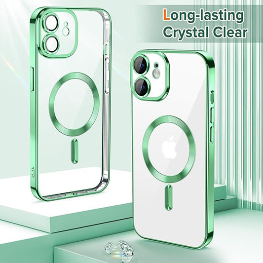 MagSafe-hoes voor Apple iPhone 12, Techsuit, Luxury Crystal, Lichtgroen