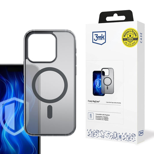 MagSafe-hoes voor Apple iPhone 13 Pro Max, 3MK, Frosty MagCase, Zwart Satijn