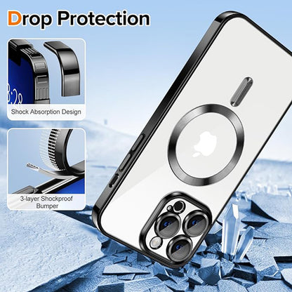 MagSafe-hoes voor Apple iPhone 13 Pro Max, Techsuit, Luxury Crystal, Zwart