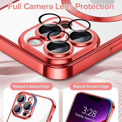 MagSafe-hoes voor Apple iPhone 13 Pro Max, Techsuit, Luxury Crystal, Rood