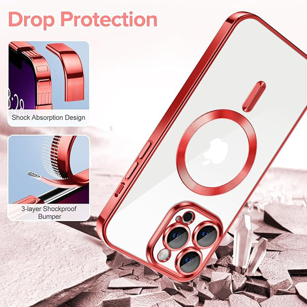 MagSafe-hoes voor Apple iPhone 13 Pro Max, Techsuit, Luxury Crystal, Rood