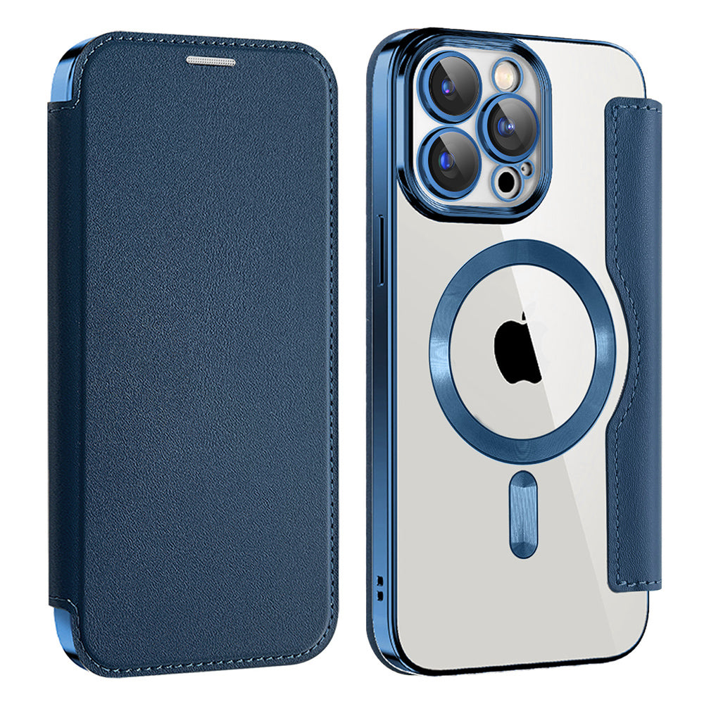MagSafe Case for Apple iPhone 13 Pro Max, Techsuit, SmartMag Book, Blue