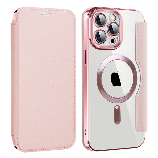 MagSafe-hoes voor Apple iPhone 13 Pro Max, Techsuit, SmartMag Book, Roze