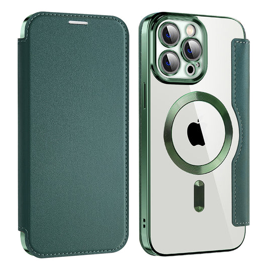 MagSafe-hoes voor Apple iPhone 13 Pro Max, Techsuit, SmartMag Book, Groen