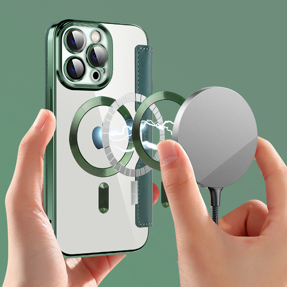 MagSafe-hoes voor Apple iPhone 13 Pro Max, Techsuit, SmartMag Book, Groen