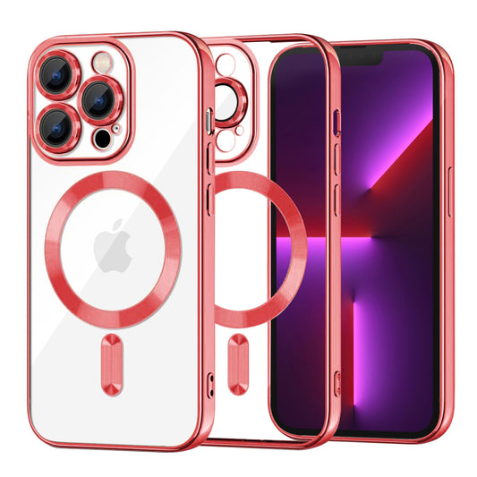 MagSafe-hoes voor Apple iPhone 13 Pro, Techsuit, Luxury Crystal, Rood