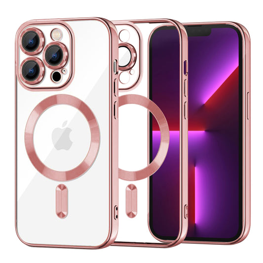 MagSafe-hoes voor Apple iPhone 13 Pro, Techsuit, Luxury Crystal, Roze