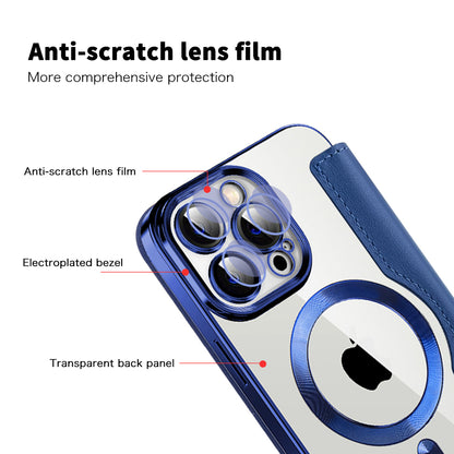 MagSafe-hoesje voor Apple iPhone 13 Pro, Techsuit, SmartMag Book, blauw