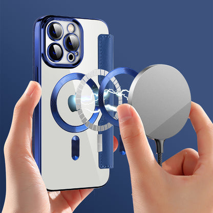 MagSafe-hoesje voor Apple iPhone 13 Pro, Techsuit, SmartMag Book, blauw