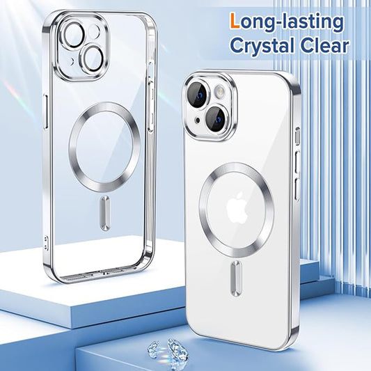 MagSafe-hoes voor Apple iPhone 13, Techsuit, Luxury Crystal, Zilver