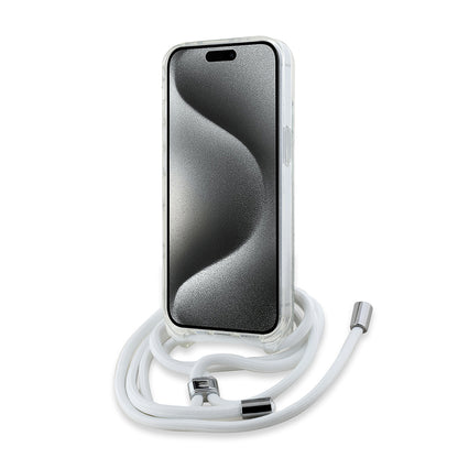 MagSafe hoes voor Apple iPhone 14, Karl Lagerfeld, IML Crossbody Choupette's Head met Riem, Transparant