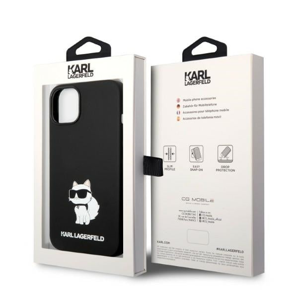 MagSafe hoesje voor Apple iPhone 14 Plus, Karl Lagerfeld, Silicone Choupette, Zwart