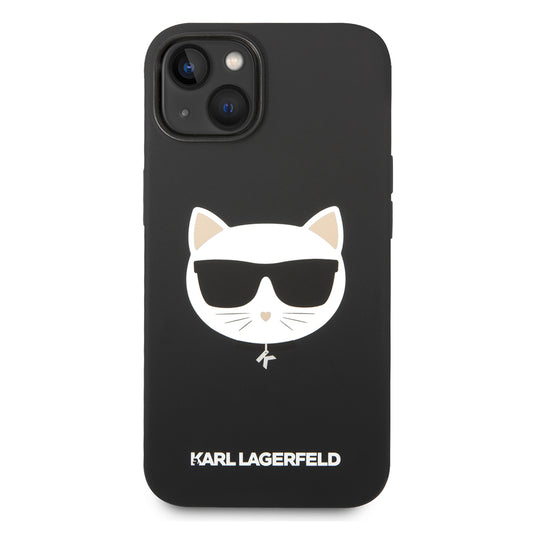 MagSafe hoesje voor Apple iPhone 14 Plus, Karl Lagerfeld, Silicone Choupette's Head, Zwart