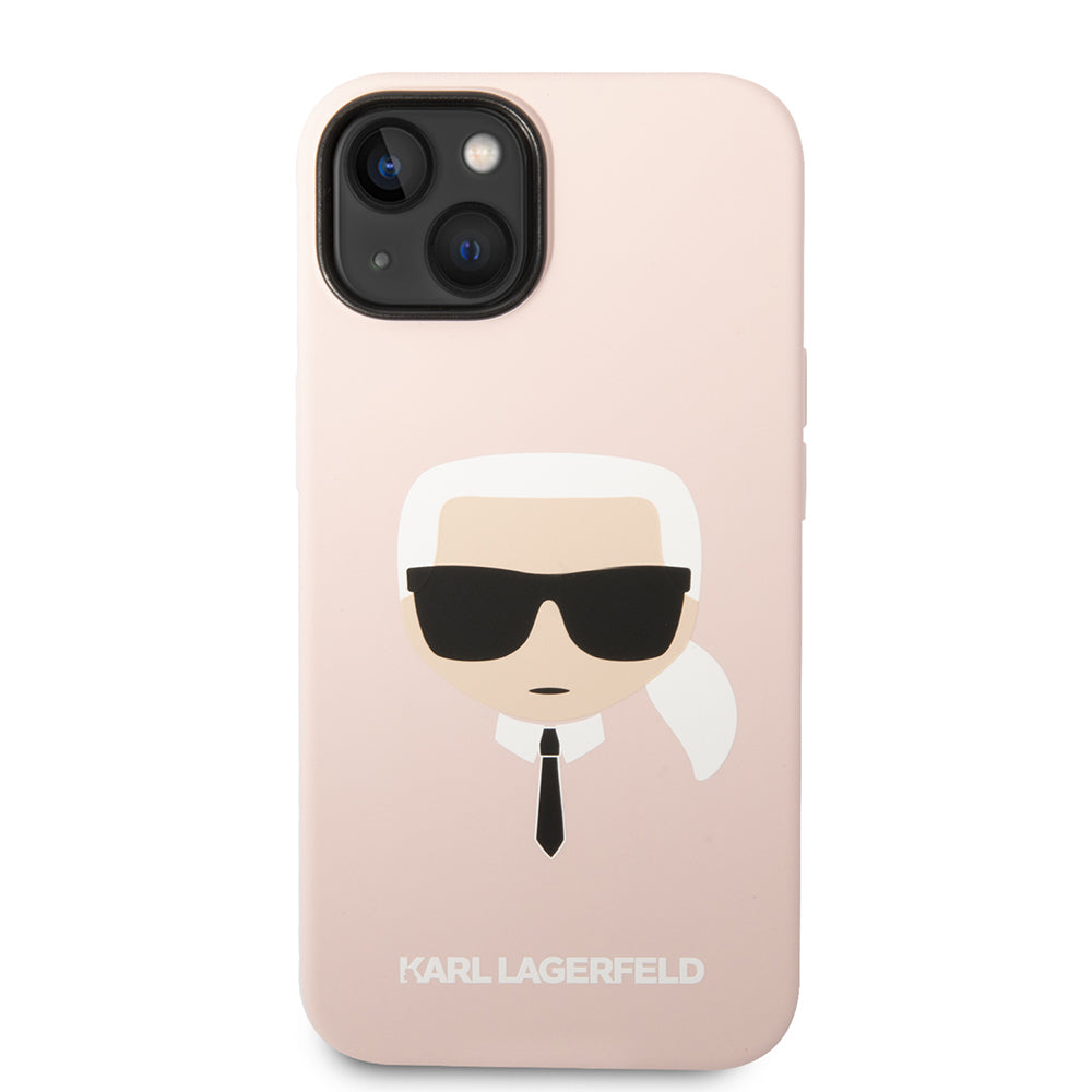 MagSafe hoesje voor Apple iPhone 14 Plus, Karl Lagerfeld, Silicone Karl's Head, Roze