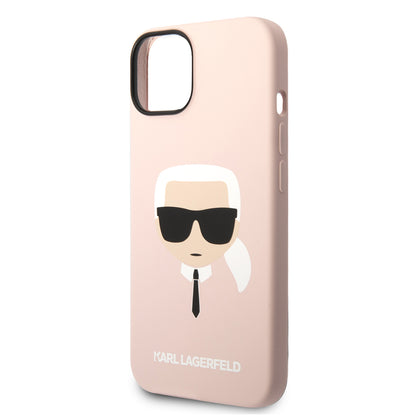 MagSafe hoesje voor Apple iPhone 14 Plus, Karl Lagerfeld, Silicone Karl's Head, Roze