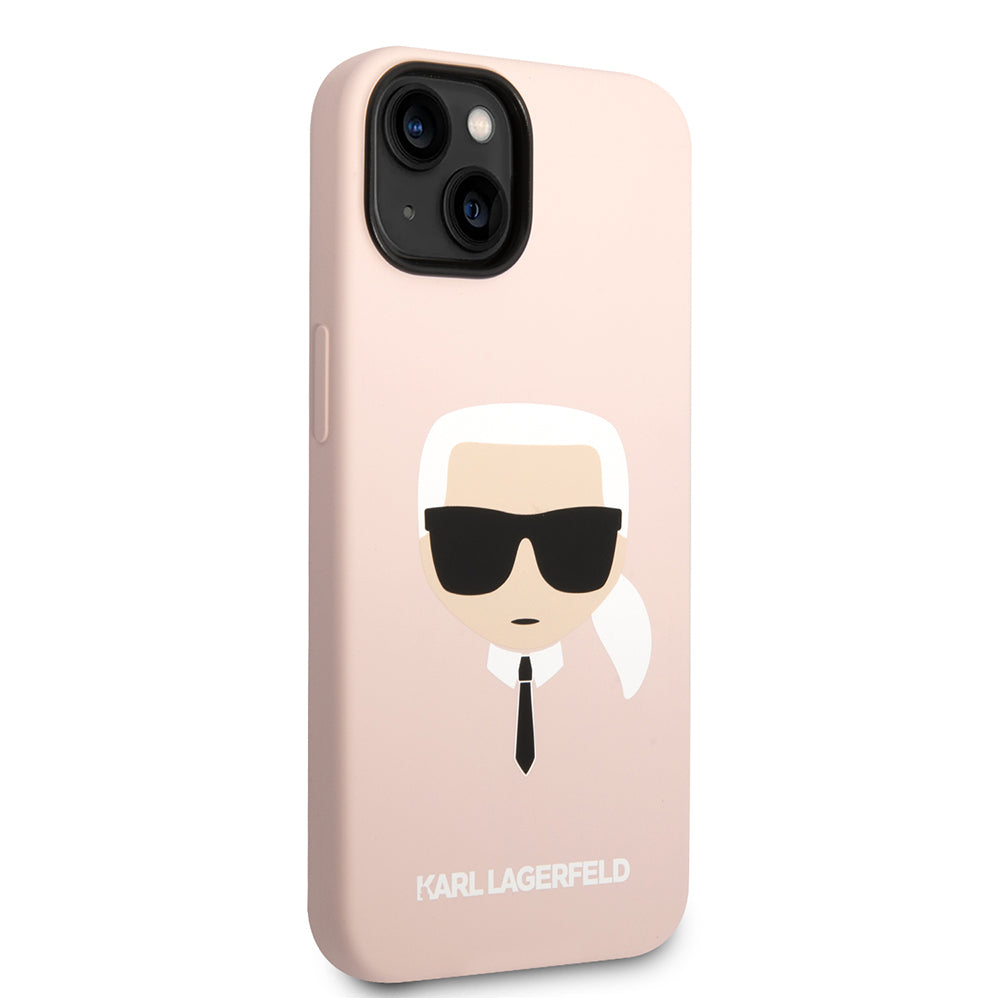 MagSafe hoesje voor Apple iPhone 14 Plus, Karl Lagerfeld, Silicone Karl's Head, Roze