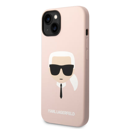MagSafe hoesje voor Apple iPhone 14 Plus, Karl Lagerfeld, Silicone Karl's Head, Roze