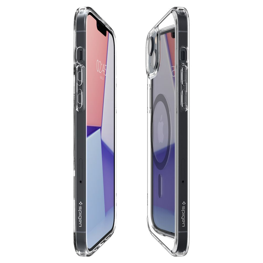 MagSafe hoesje voor Apple iPhone 14 Plus, Spigen, Ultra Hybrid Carbon, Transparant