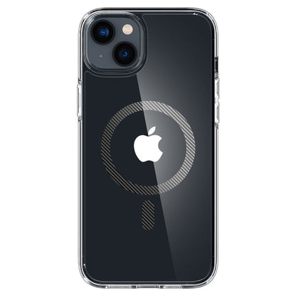 MagSafe hoesje voor Apple iPhone 14 Plus, Spigen, Ultra Hybrid Carbon, Transparant