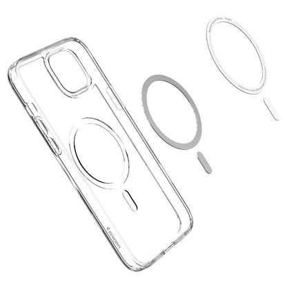 MagSafe hoesje voor Apple iPhone 14 Plus, Spigen, Ultra Hybrid Carbon, Transparant