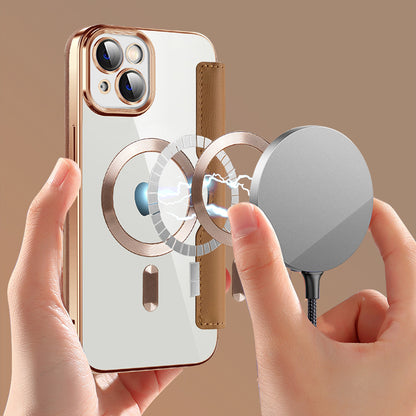 MagSafe-hoes voor Apple iPhone 14 Plus, Techsuit, SmartMag Book, Bruin