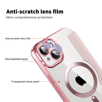 MagSafe-hoes voor Apple iPhone 14 Plus, Techsuit, SmartMag Book, Roze