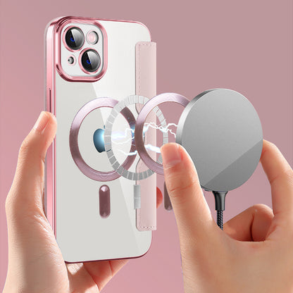 MagSafe-hoes voor Apple iPhone 14 Plus, Techsuit, SmartMag Book, Roze