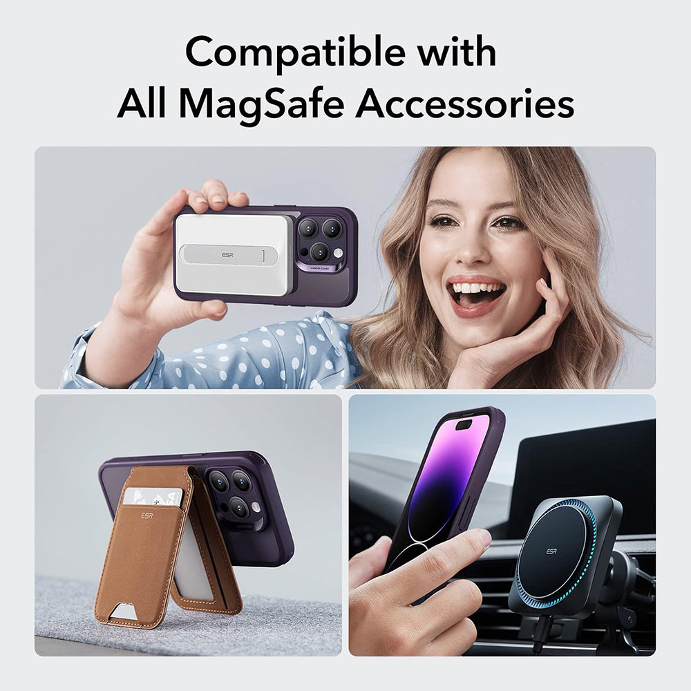 MagSafe-hoesje voor Apple iPhone 14 Pro, ESR, Classic Hybrid, Transparant Paars