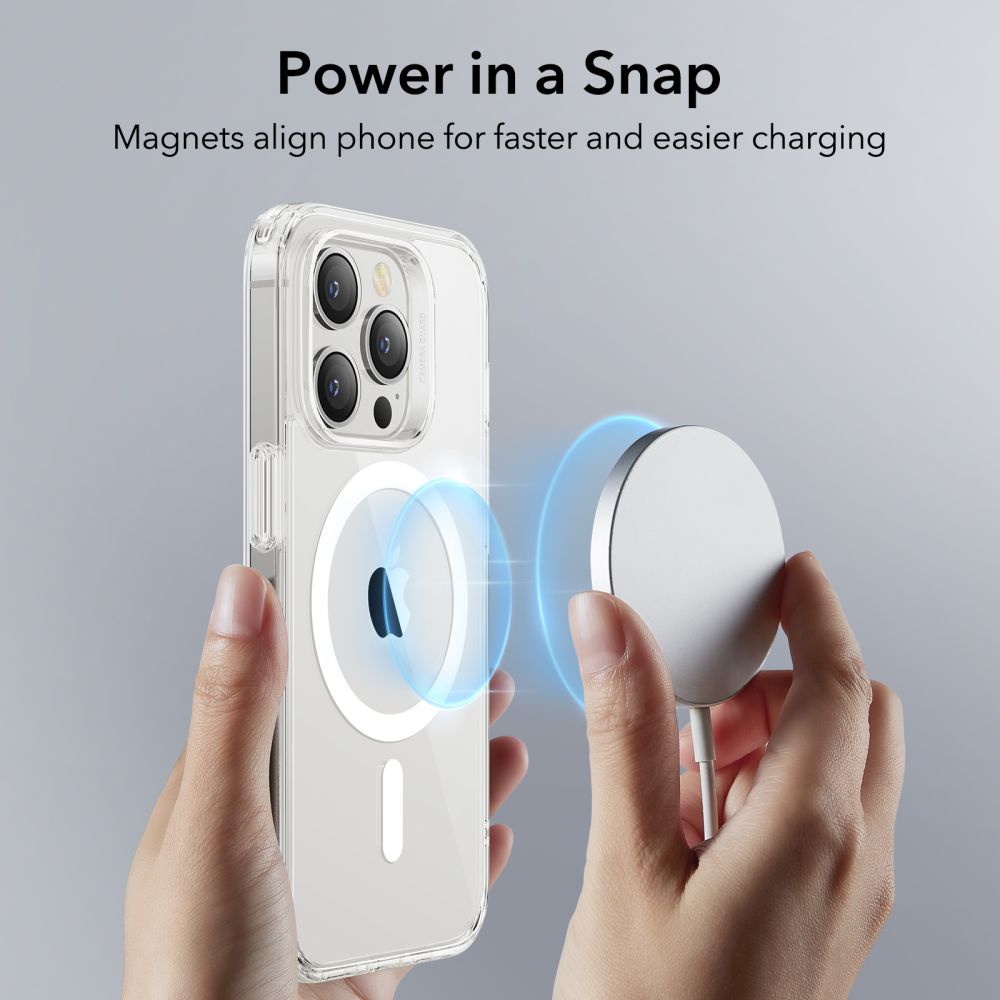 MagSafe hoesje voor Apple iPhone 14 Pro, ESR, Classic Hybrid, Transparant