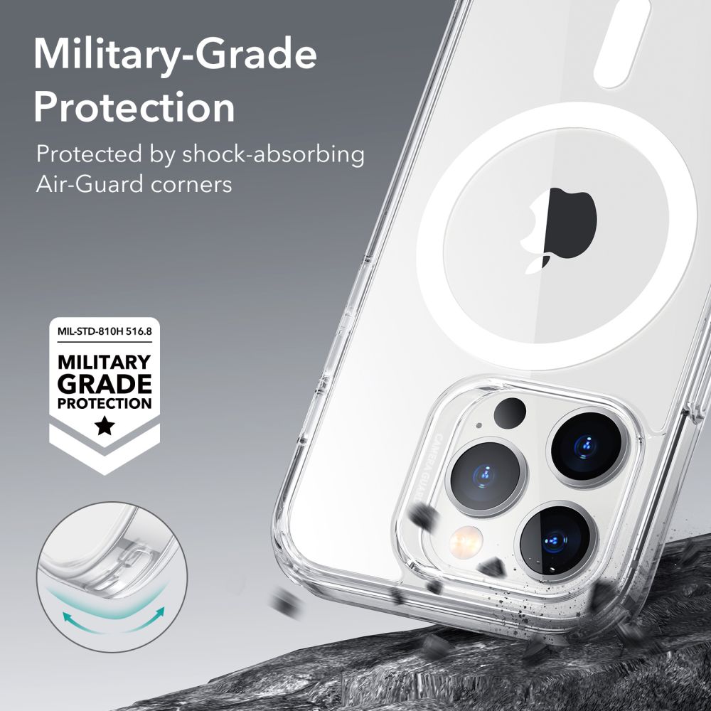 MagSafe hoesje voor Apple iPhone 14 Pro, ESR, Classic Hybrid, Transparant