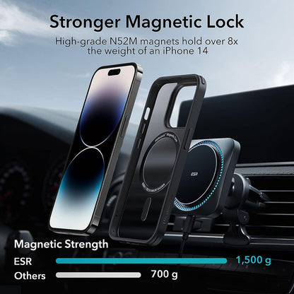 MagSafe-hoesje voor Apple iPhone 14 Pro Max, ESR, Classic Hybrid, Zwart Satijn
