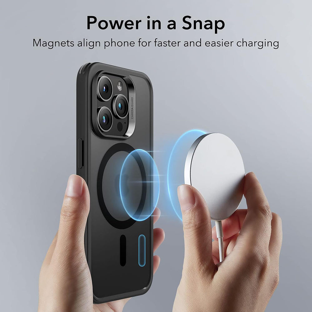 MagSafe-hoesje voor Apple iPhone 14 Pro Max, ESR, Classic Hybrid, Zwart Satijn