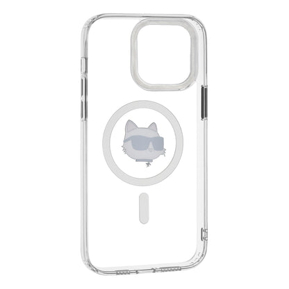 MagSafe hoesje voor Apple iPhone 14 Pro Max, Karl Lagerfeld, IML Metal Choupette's Head, Wit