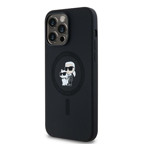 MagSafe hoesje voor Apple iPhone 14 Pro Max, Karl Lagerfeld, Silicone Karl & Choupette, Zwart