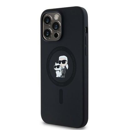 MagSafe hoesje voor Apple iPhone 14 Pro Max, Karl Lagerfeld, Silicone Karl & Choupette, Zwart