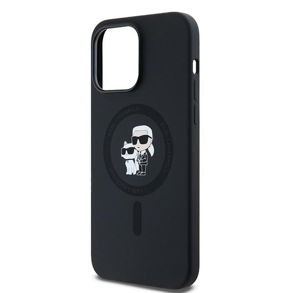 MagSafe hoesje voor Apple iPhone 14 Pro Max, Karl Lagerfeld, Silicone Karl & Choupette, Zwart