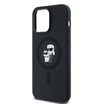 MagSafe hoesje voor Apple iPhone 14 Pro Max, Karl Lagerfeld, Silicone Karl & Choupette, Zwart