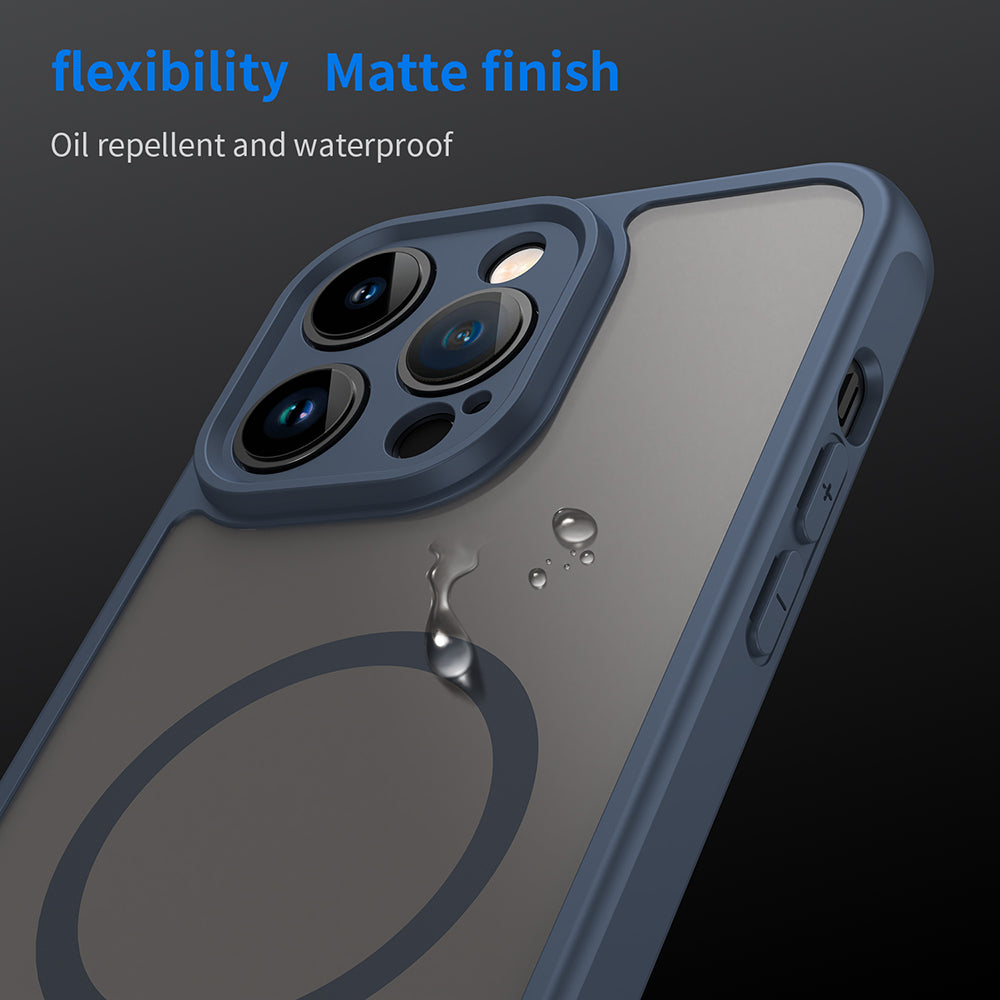 MagSafe-hoes voor Apple iPhone 14 Pro Max, Techsuit, HaloFrost II, Marineblauw