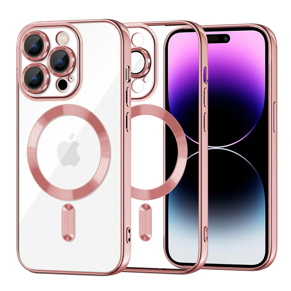MagSafe-hoes voor Apple iPhone 14 Pro Max, Techsuit, Luxury Crystal, Roze