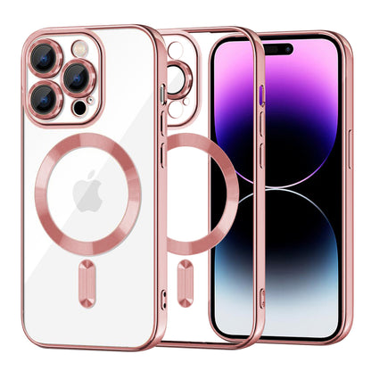 MagSafe-hoes voor Apple iPhone 14 Pro Max, Techsuit, Luxury Crystal, Roze