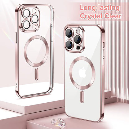 MagSafe-hoes voor Apple iPhone 14 Pro Max, Techsuit, Luxury Crystal, Roze