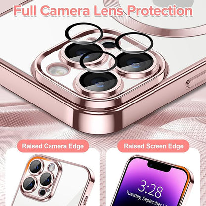 MagSafe-hoes voor Apple iPhone 14 Pro Max, Techsuit, Luxury Crystal, Roze