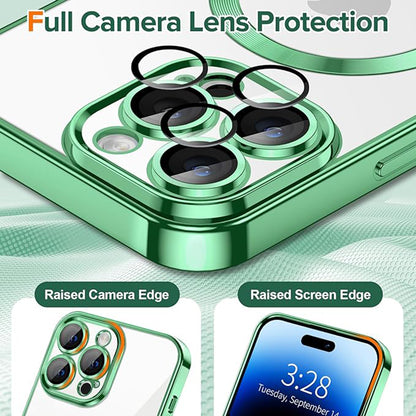 MagSafe-hoes voor Apple iPhone 14 Pro Max, Techsuit, Luxury Crystal, Lichtgroen