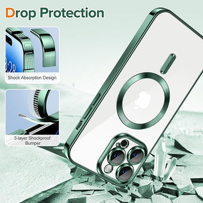 MagSafe-hoes voor Apple iPhone 14 Pro Max, Techsuit, Luxury Crystal, Donkergroen