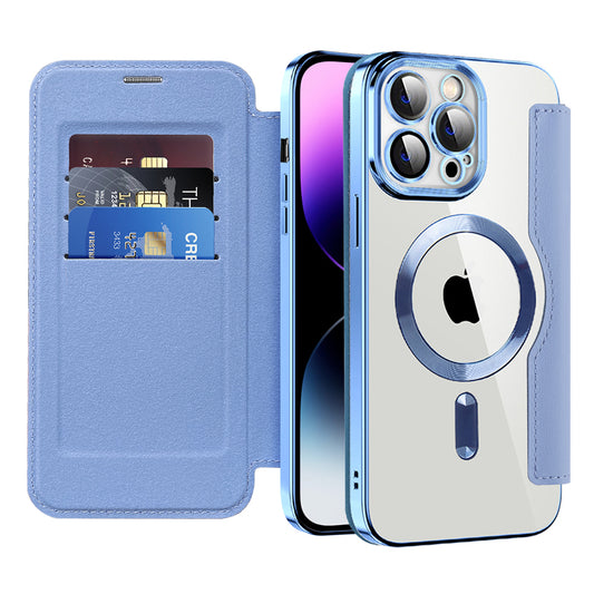 MagSafe-hoes voor Apple iPhone 14 Pro Max, Techsuit, SmartMag Book, Blauw