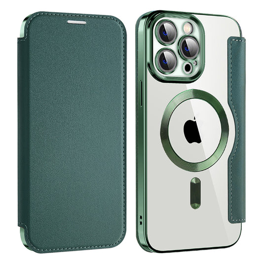 MagSafe-hoes voor Apple iPhone 14 Pro Max, Techsuit, SmartMag Book, Groen