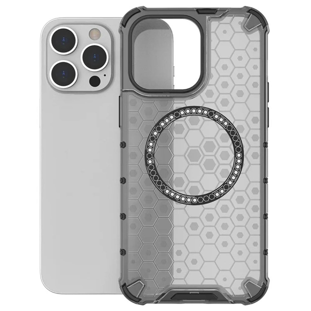MagSafe-hoes voor Apple iPhone 14 Pro, Techsuit, HoneyComb Shield, Wit